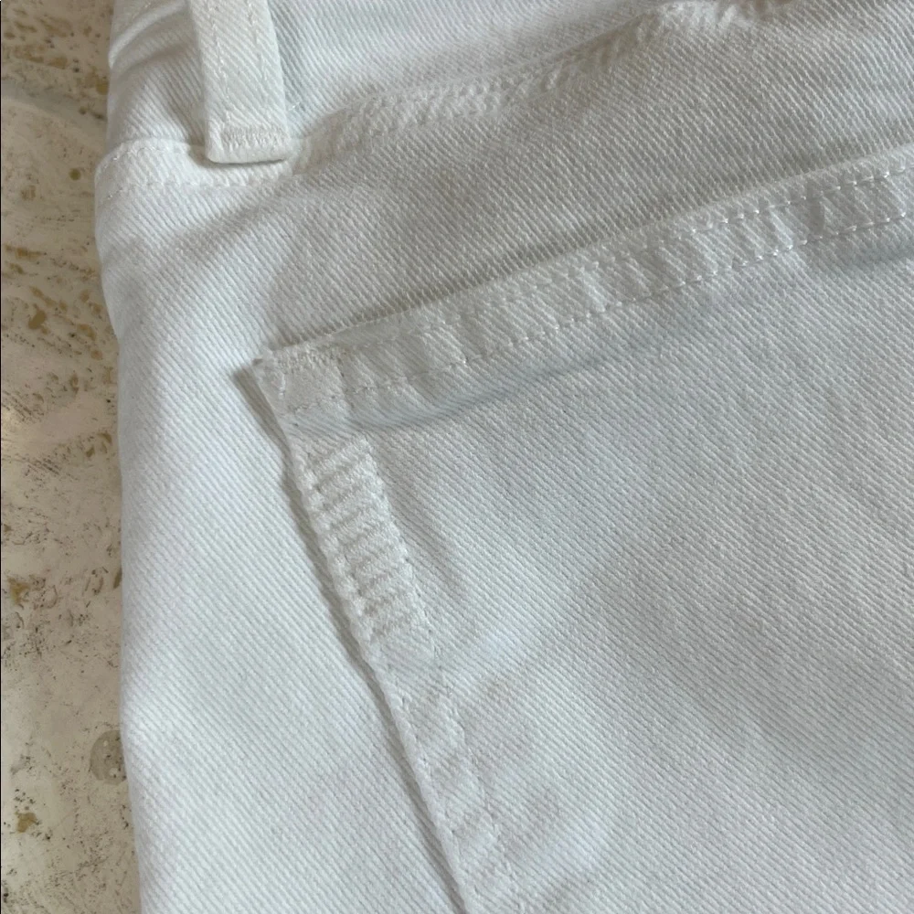PAIGE Cindy Crop “crisp white” with distressed hem jeans womens 28 - Picture 11 of 13